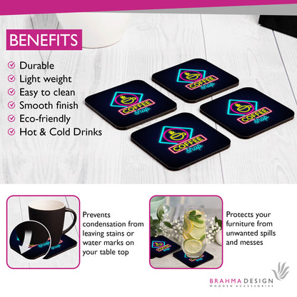 Neon Coffee Coaster