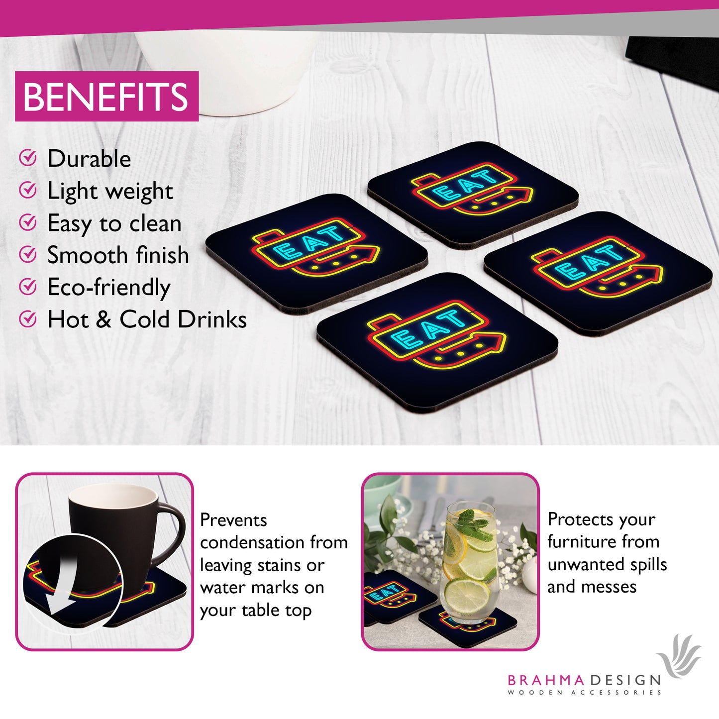 Neon Eat Coaster