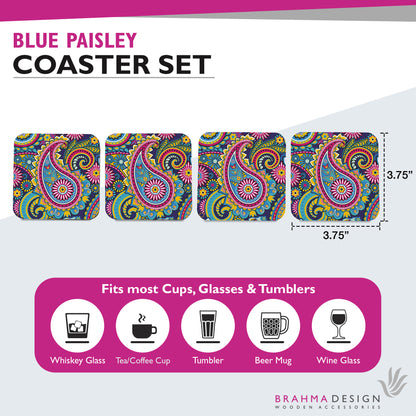 Blue Paisley Coaster