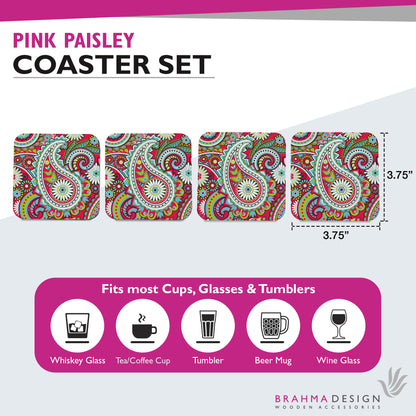 Pink Paisley Coaster