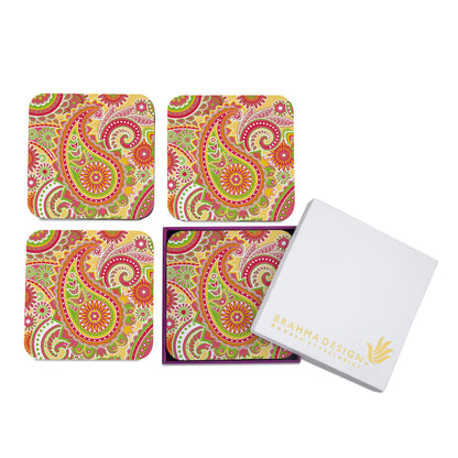 Yellow Paisley Coaster
