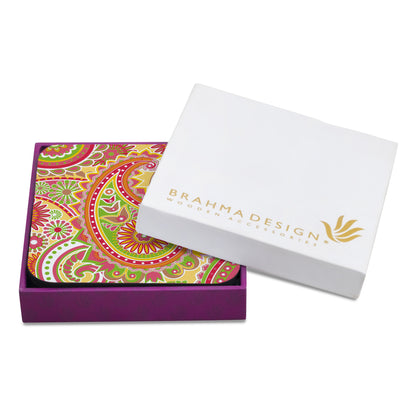 Yellow Paisley Coaster