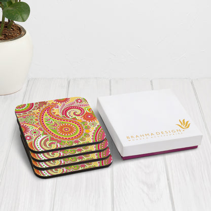 Yellow Paisley Coaster