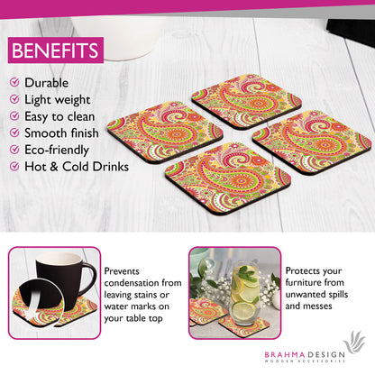 Yellow Paisley Coaster