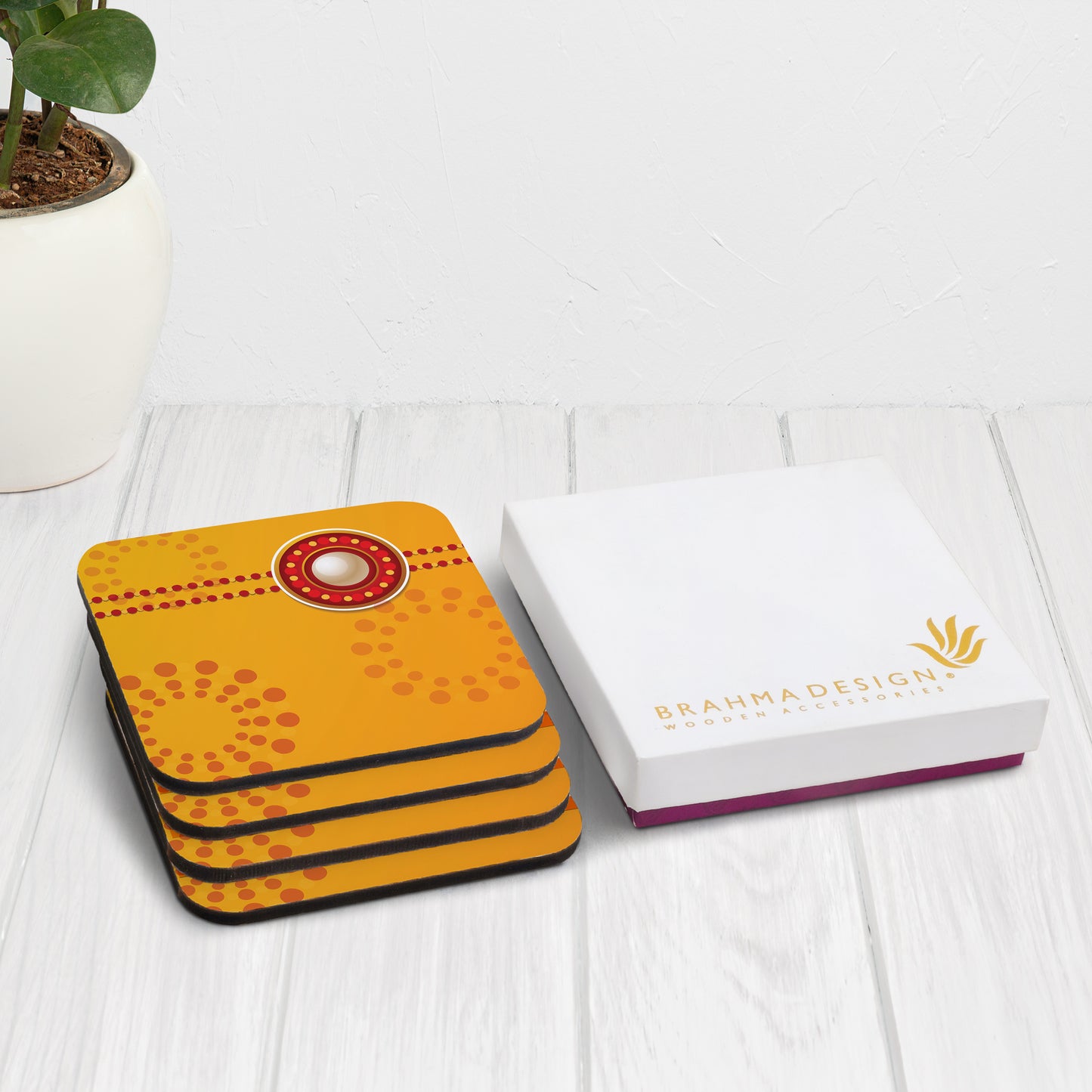 Yellow Raksha Coaster