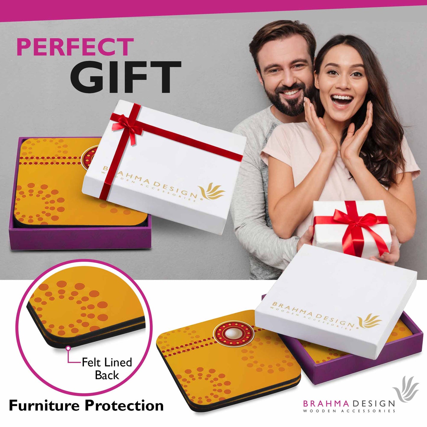 Yellow Raksha Coaster