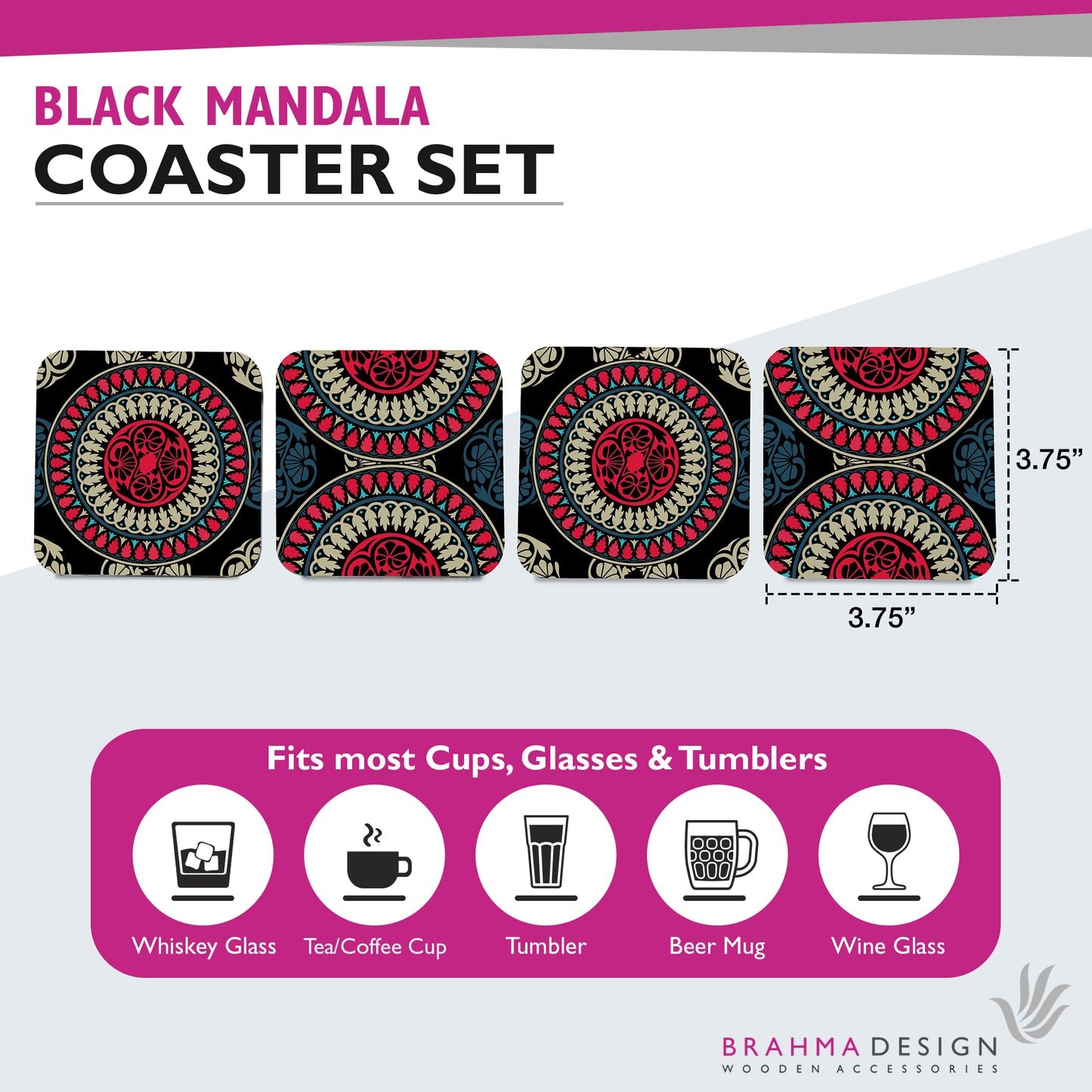 BlackMandala Coaster