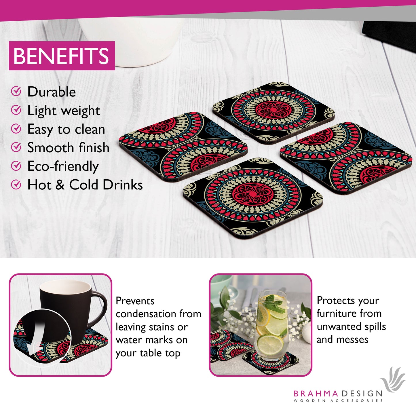 BlackMandala Coaster