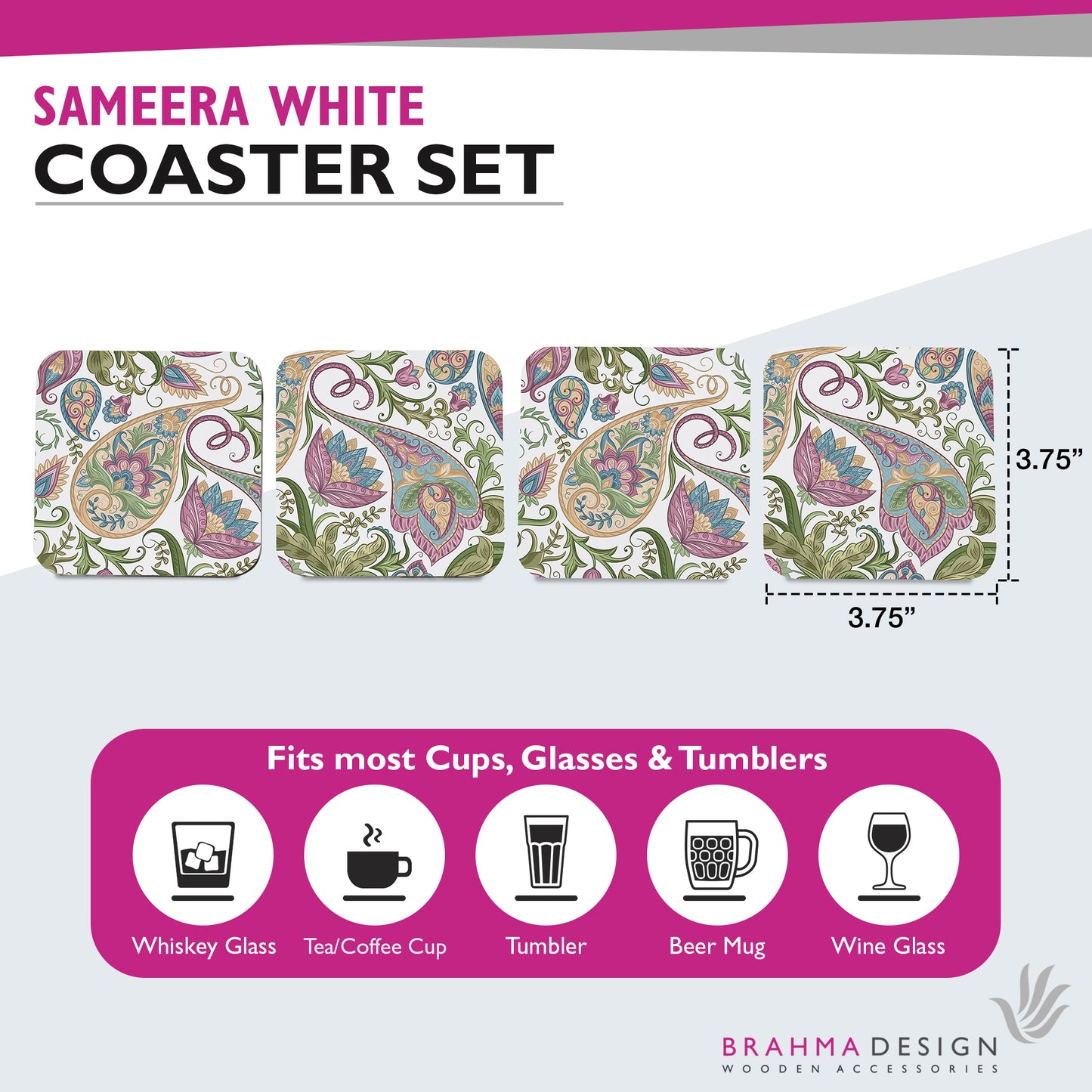 Sameera White Coaster