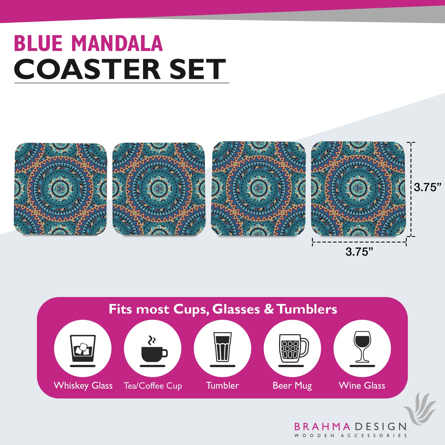 BlueMandala Coaster