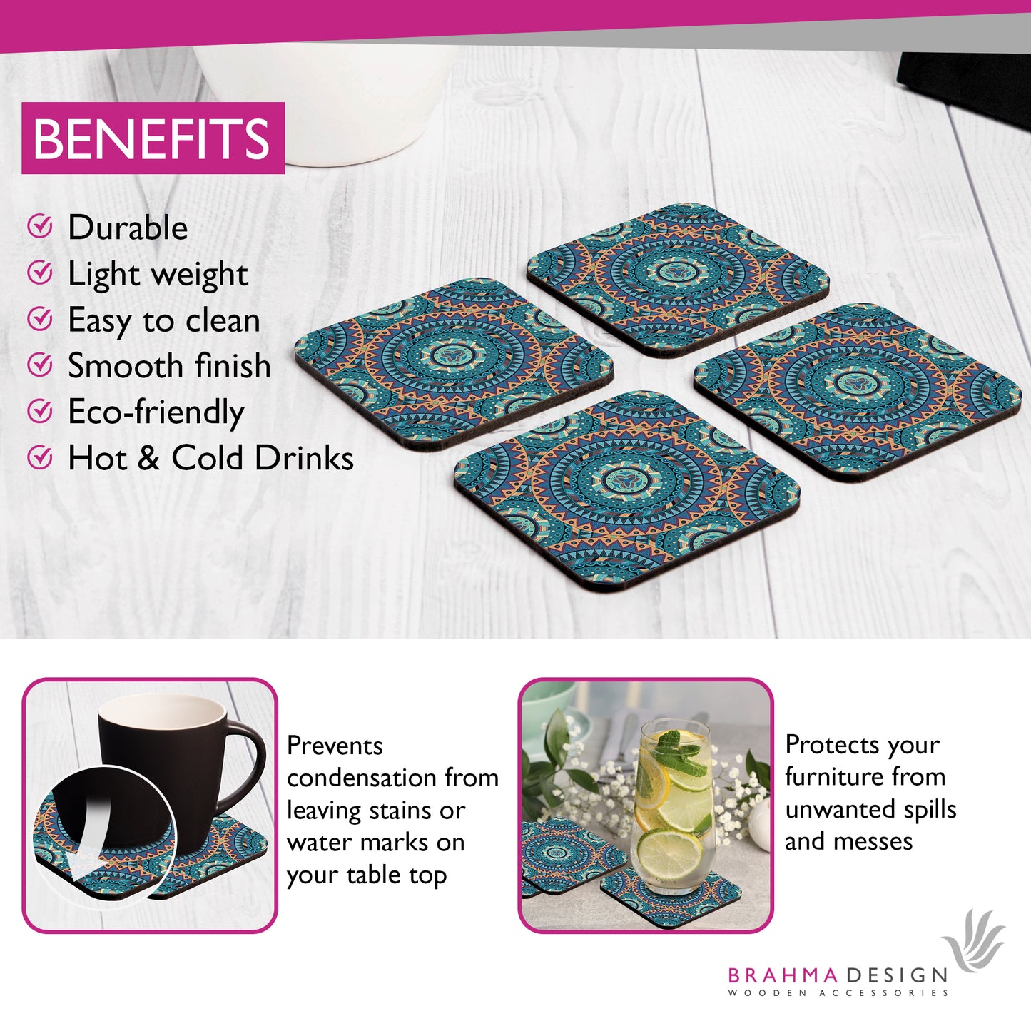 BlueMandala Coaster