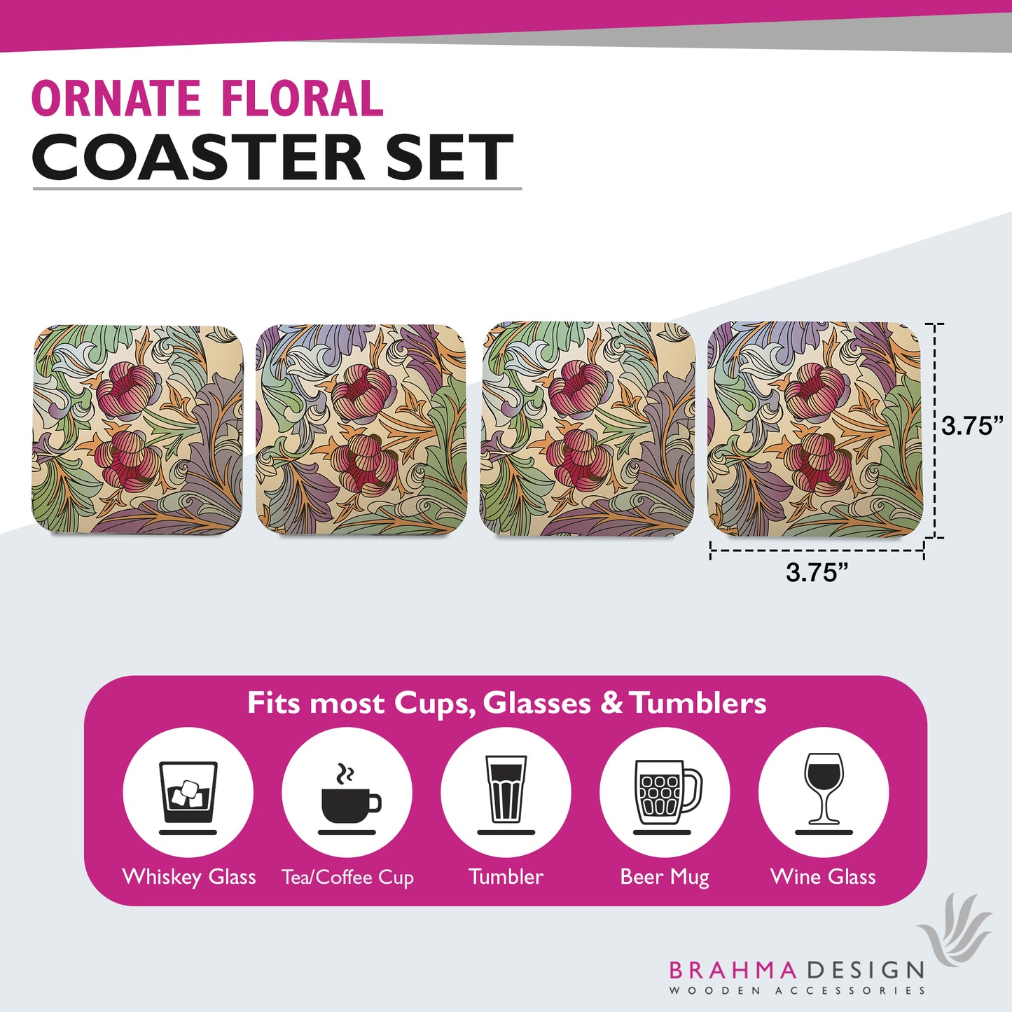 Ornate Flr Coaster