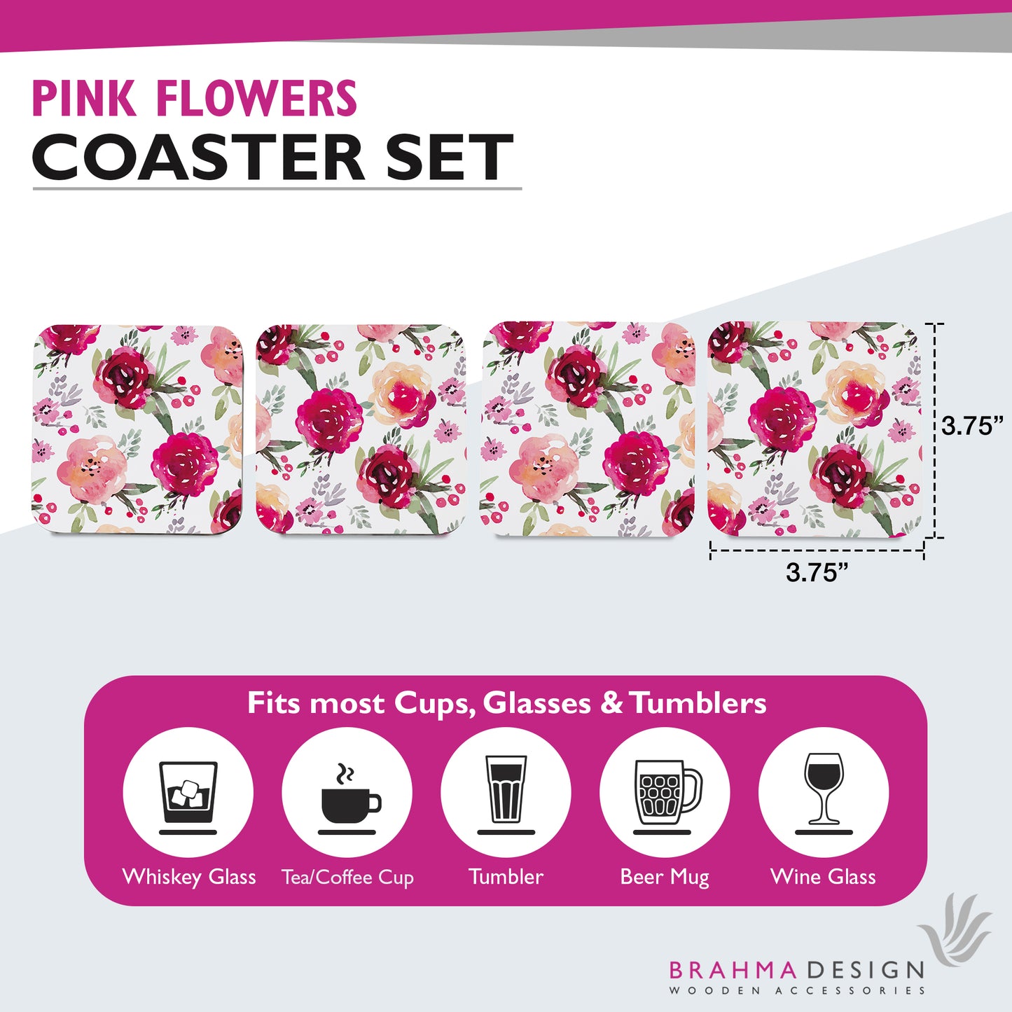 Pink Flr Coaster