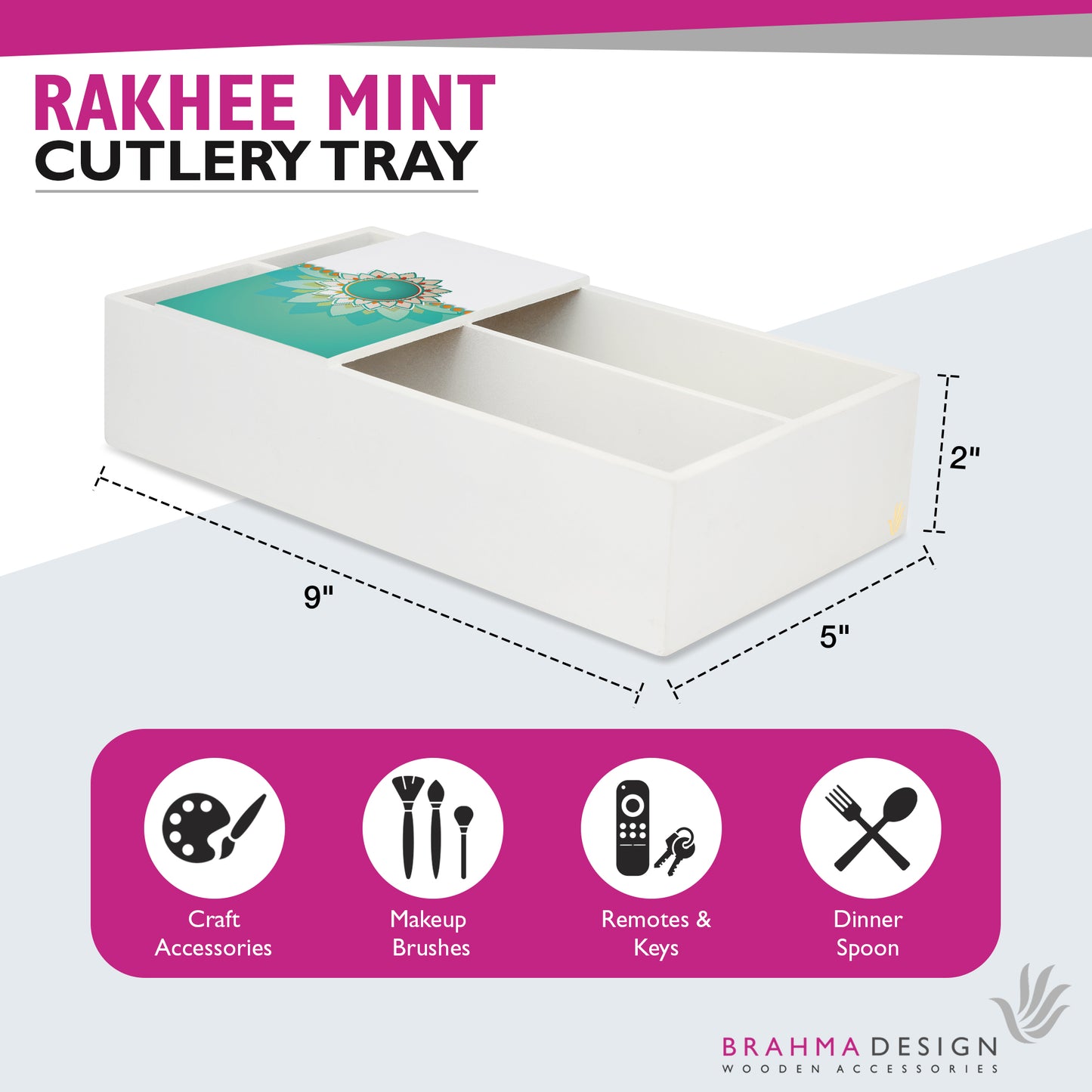 Rakhee Mint Cutlery Tray