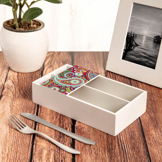 Pink Paisley Cutlery Tray