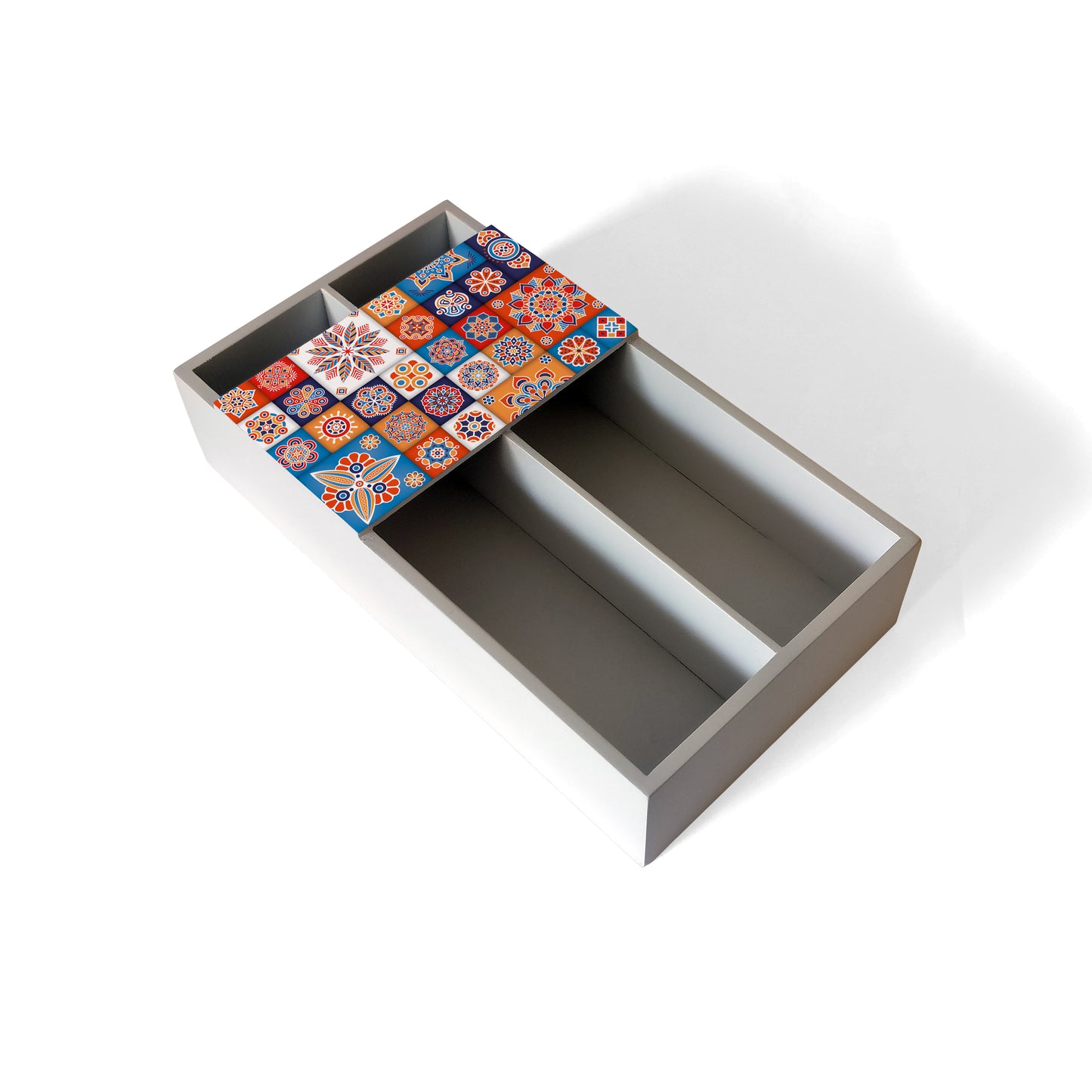 Floral Tiles Cutlery Tray