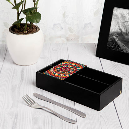 Red Mandala Cutlery Tray
