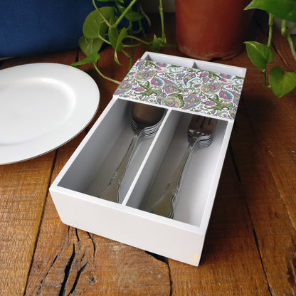 Sameera White Cutlery Tray