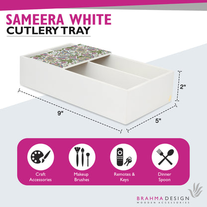 Sameera White Cutlery Tray