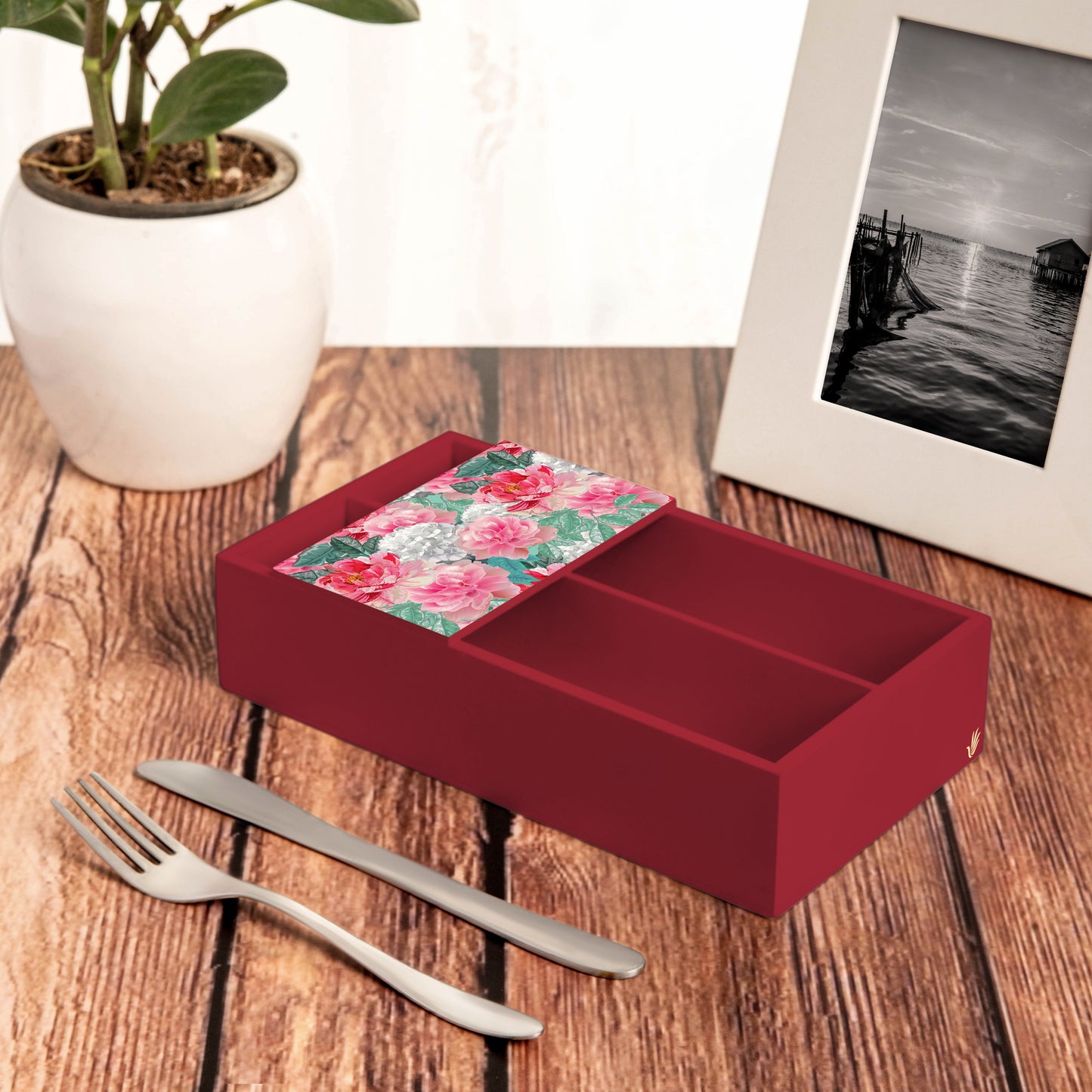 Red Chrys Cutlery Tray