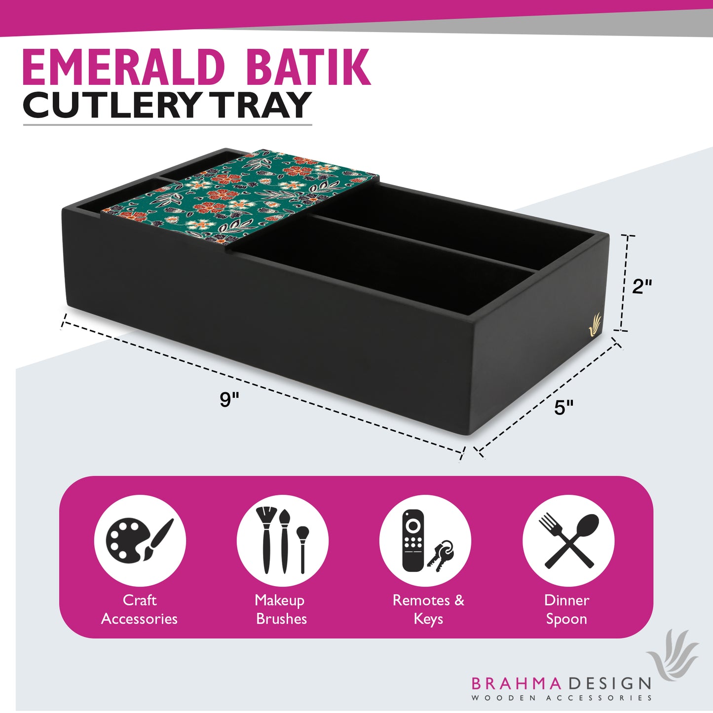 EmeraldBatik Cutlery Tray