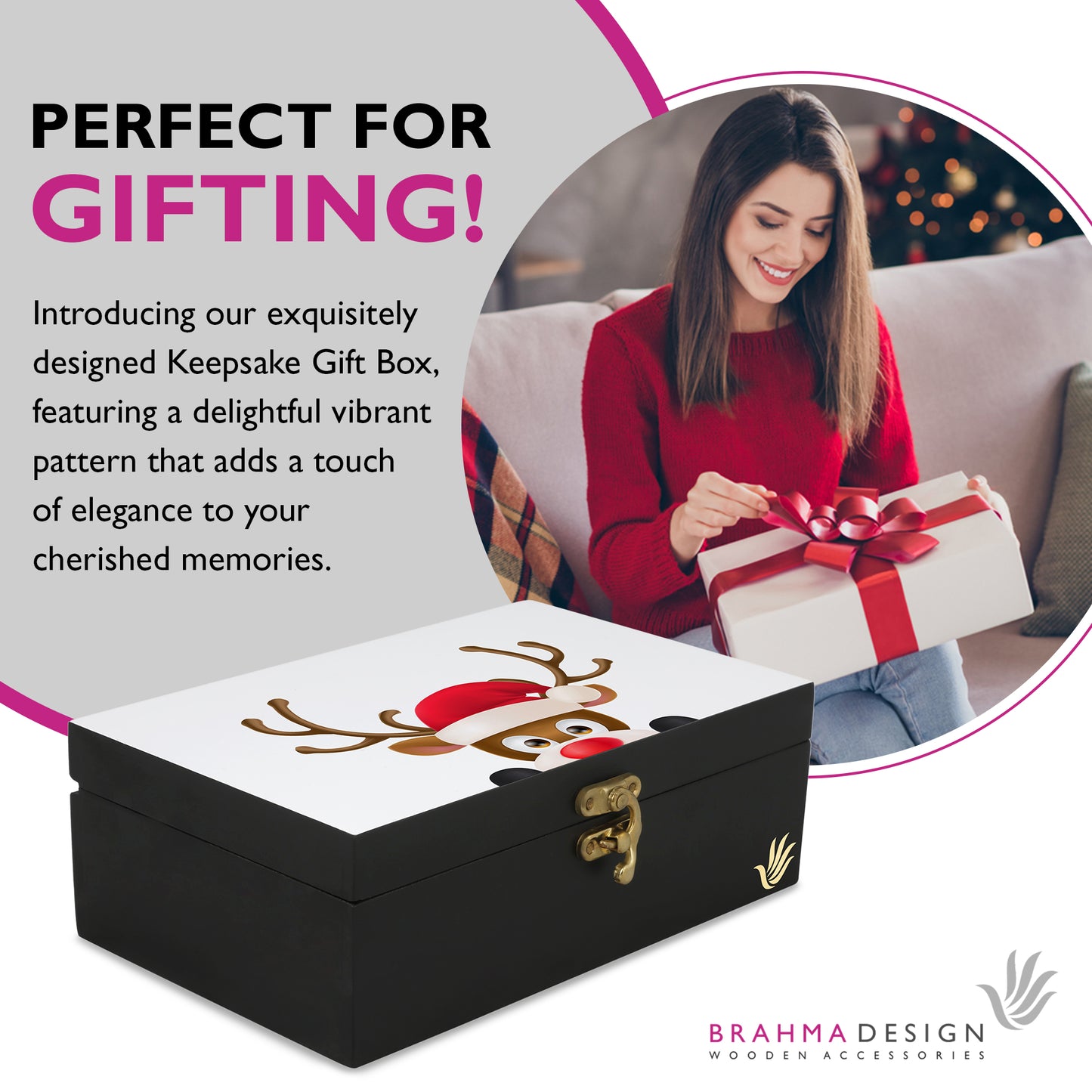 Xmas Reindeer Gift Box-M