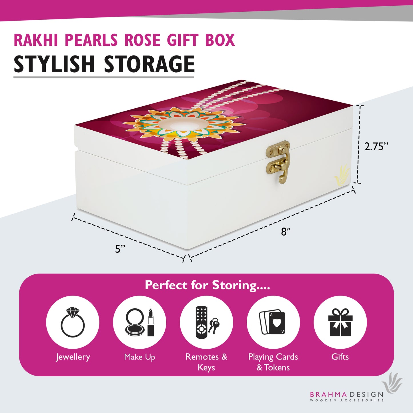 Rakhi Pearl Gift Box-M