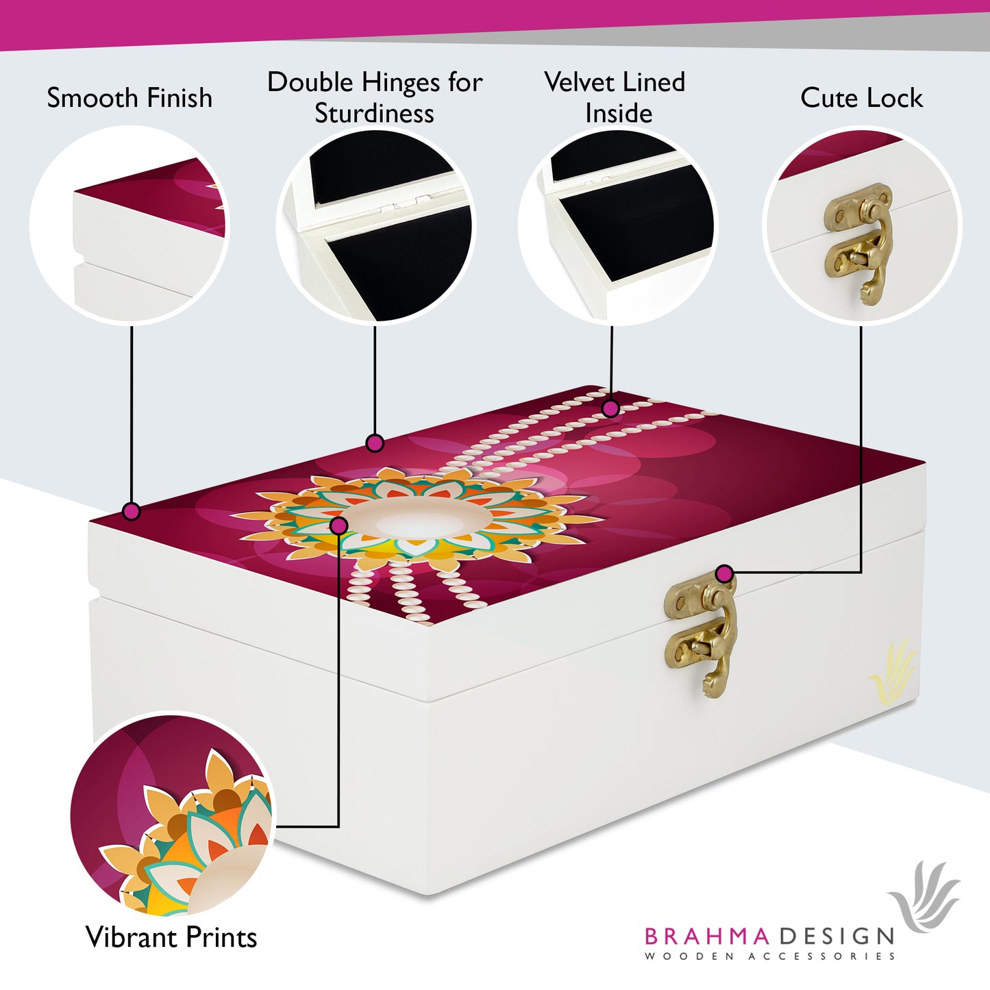 Rakhi Pearl Gift Box-M
