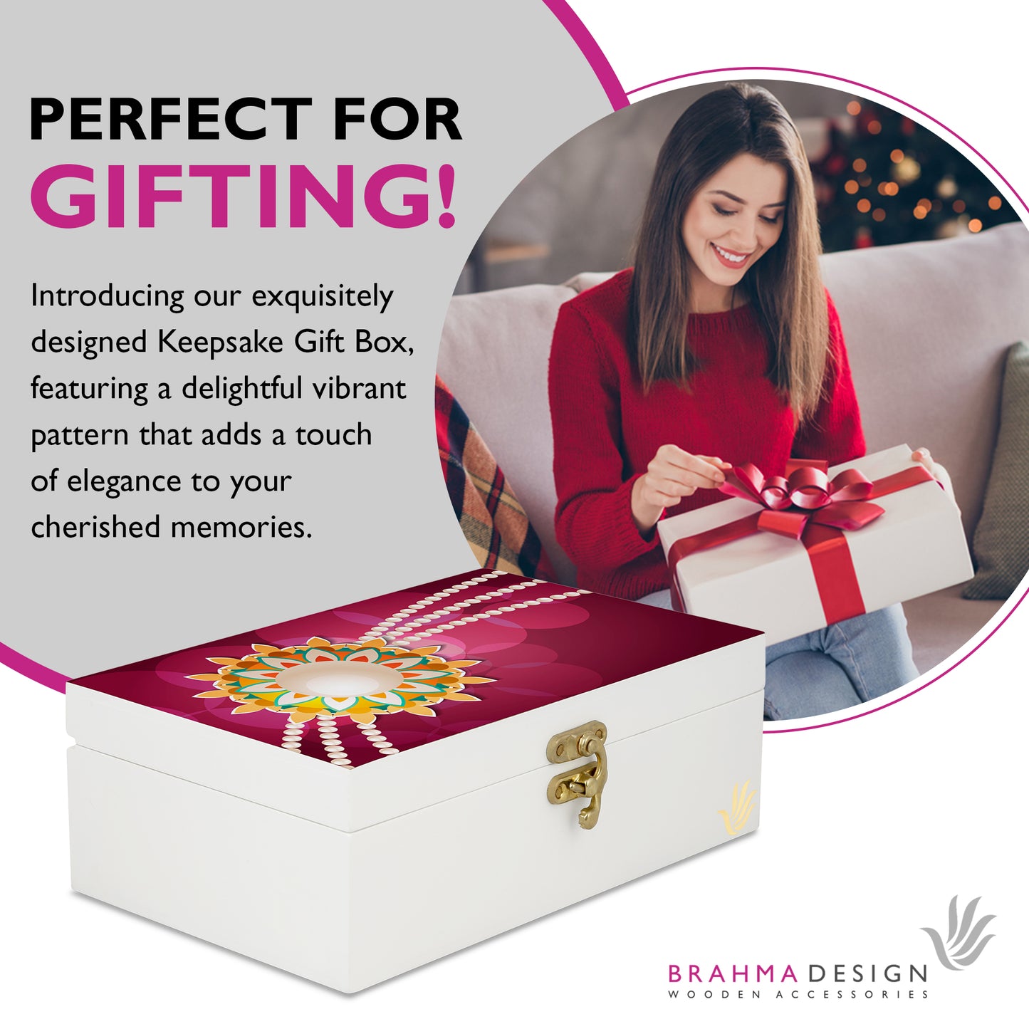 Rakhi Pearl Gift Box-M