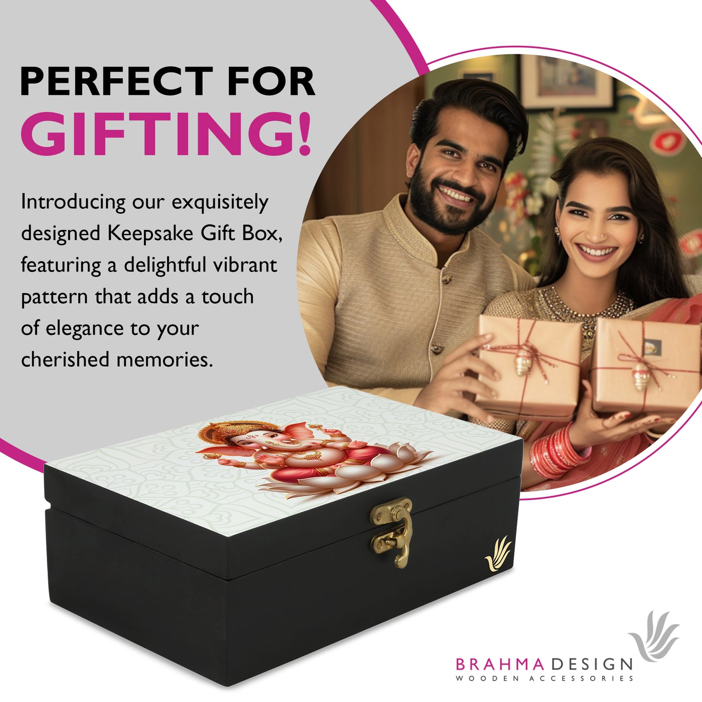 Pink Ganpati Gift Box-M