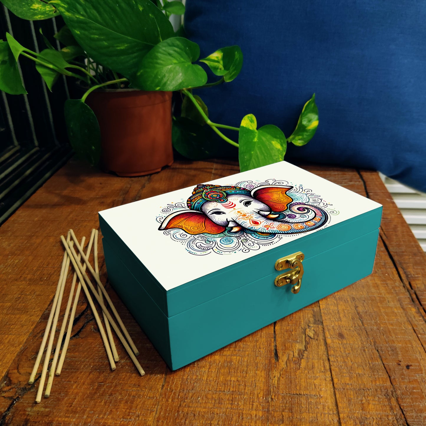 Teal Ganesh Gift Box-M
