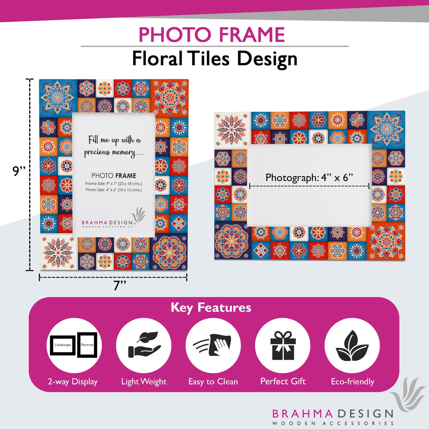 Floral Tiles PhotoFrame