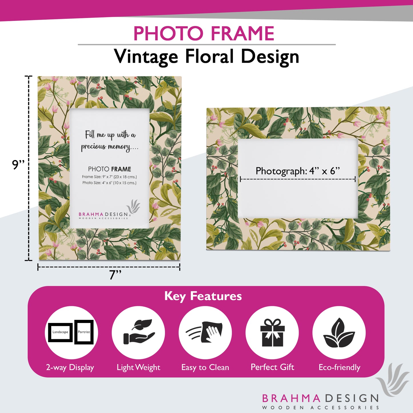 Vintage Flr PhotoFrame