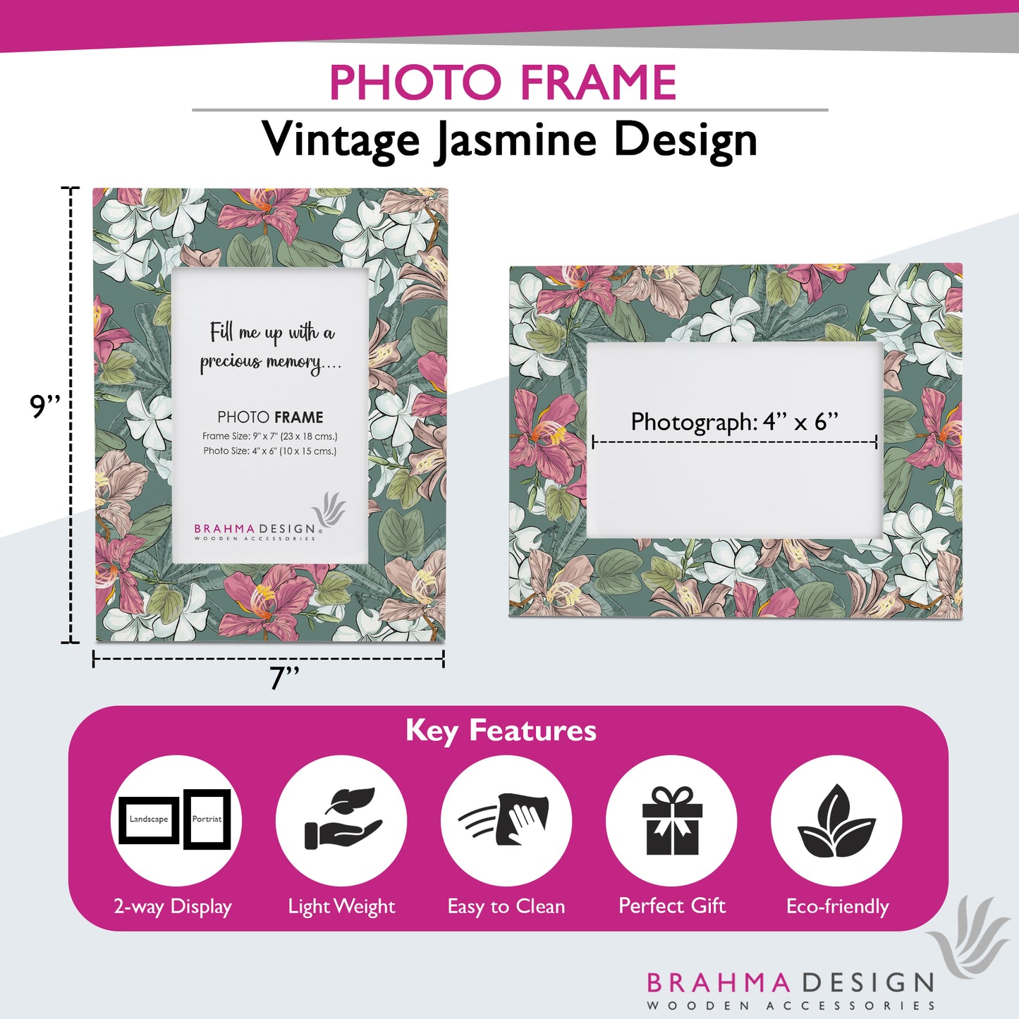 Vntg Jasmine PhotoFrame