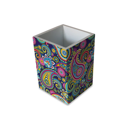 Blue Paisley Pen Stand