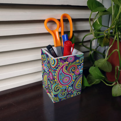 Blue Paisley Pen Stand