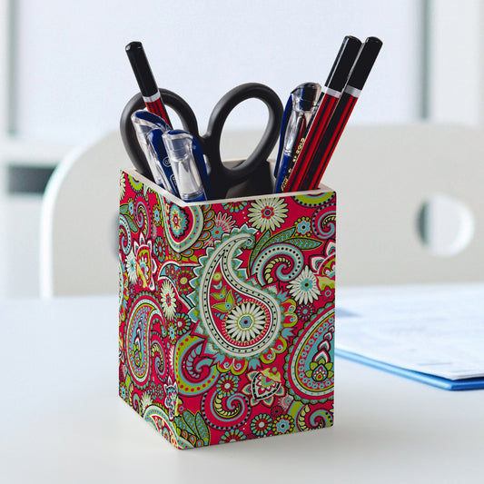 Pink Paisley Pen Stand