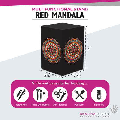 Red Mandala Pen Stand