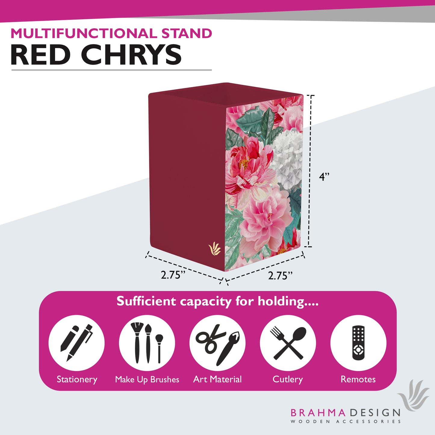 Red Chrys Pen Stand