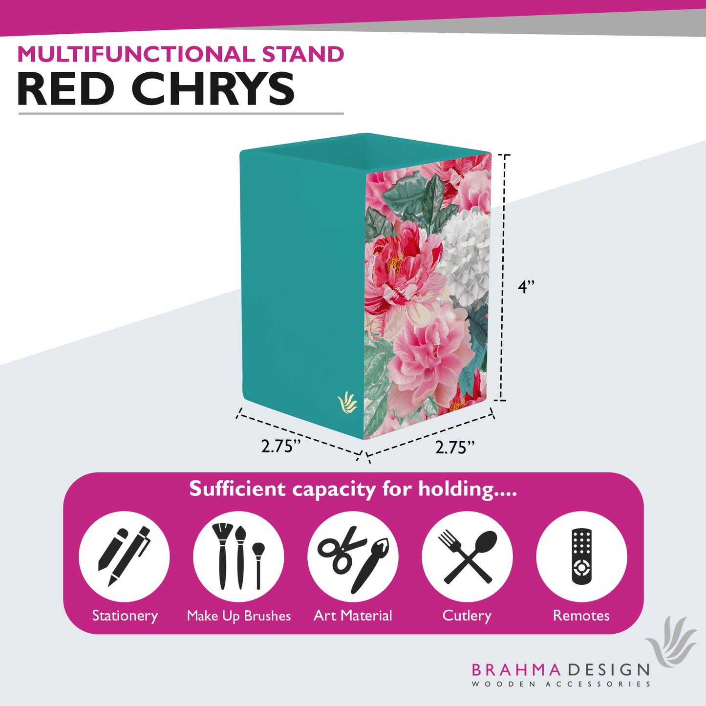 Red Chrys Pen Stand