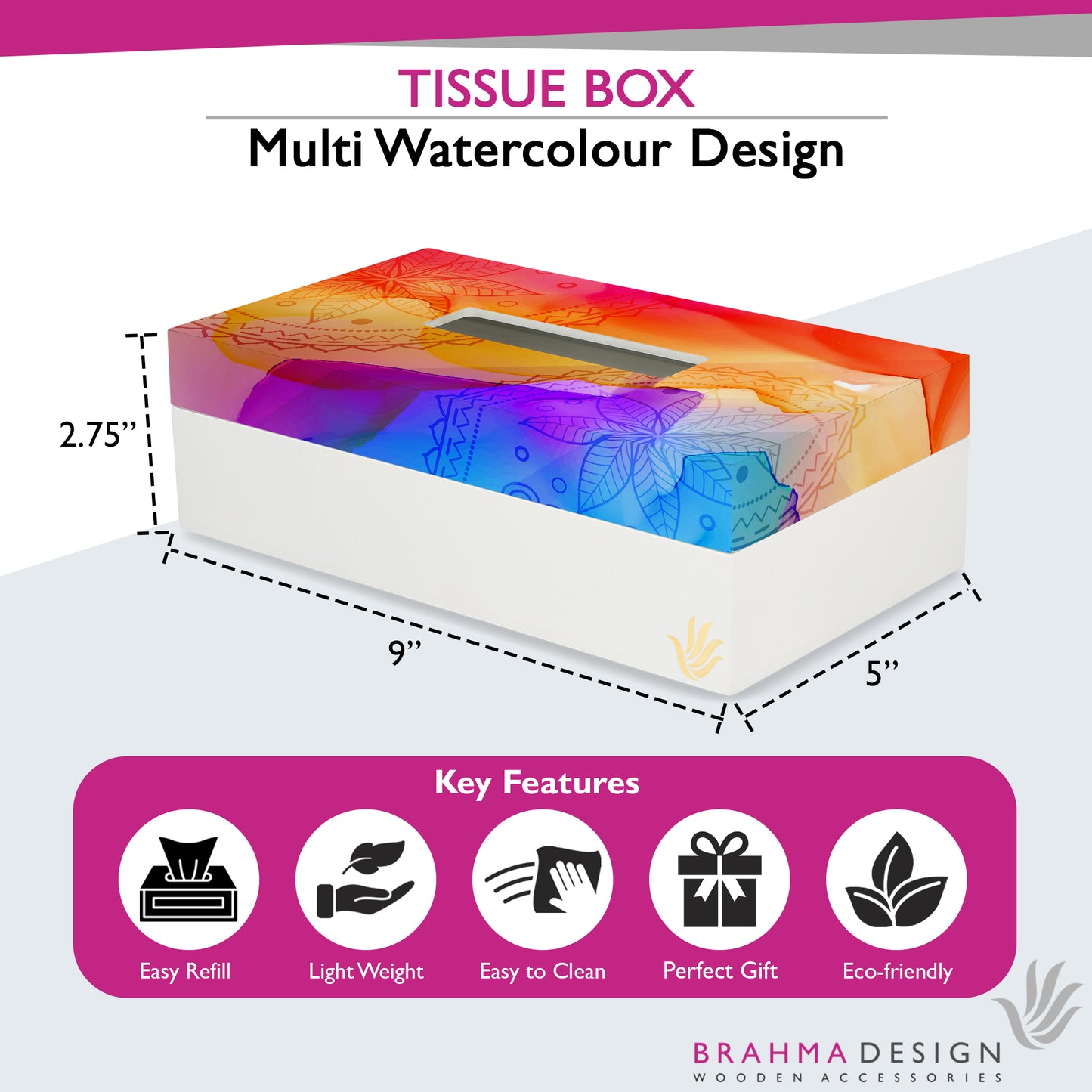 Watercolor Tissue Box