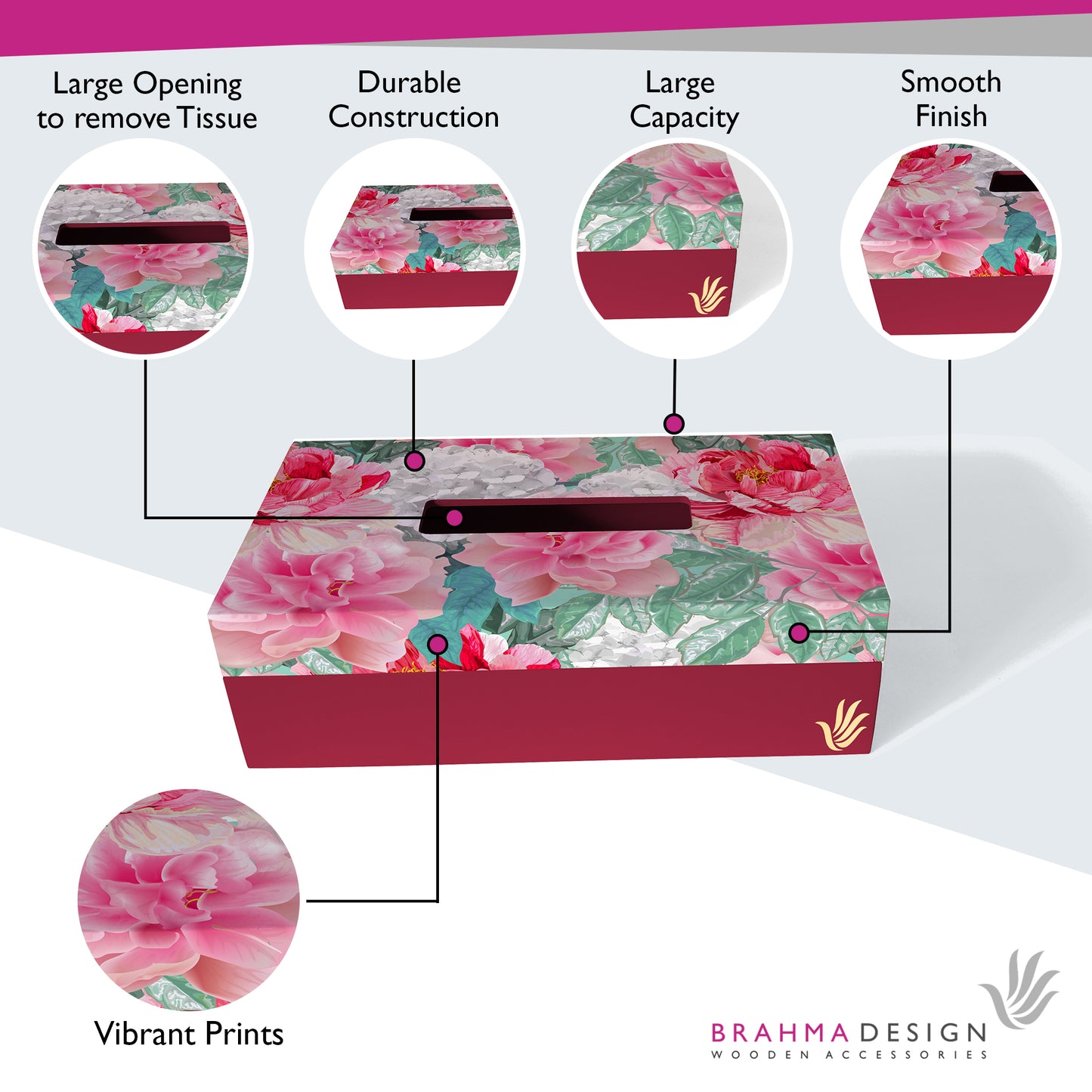 Red Chrys Tissue Box