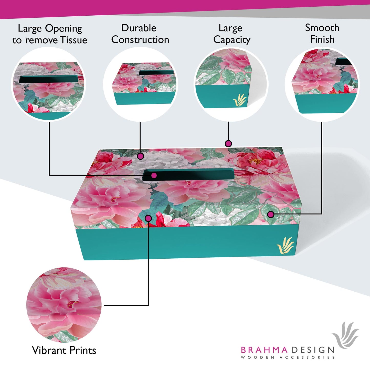 Red Chrys Tissue Box