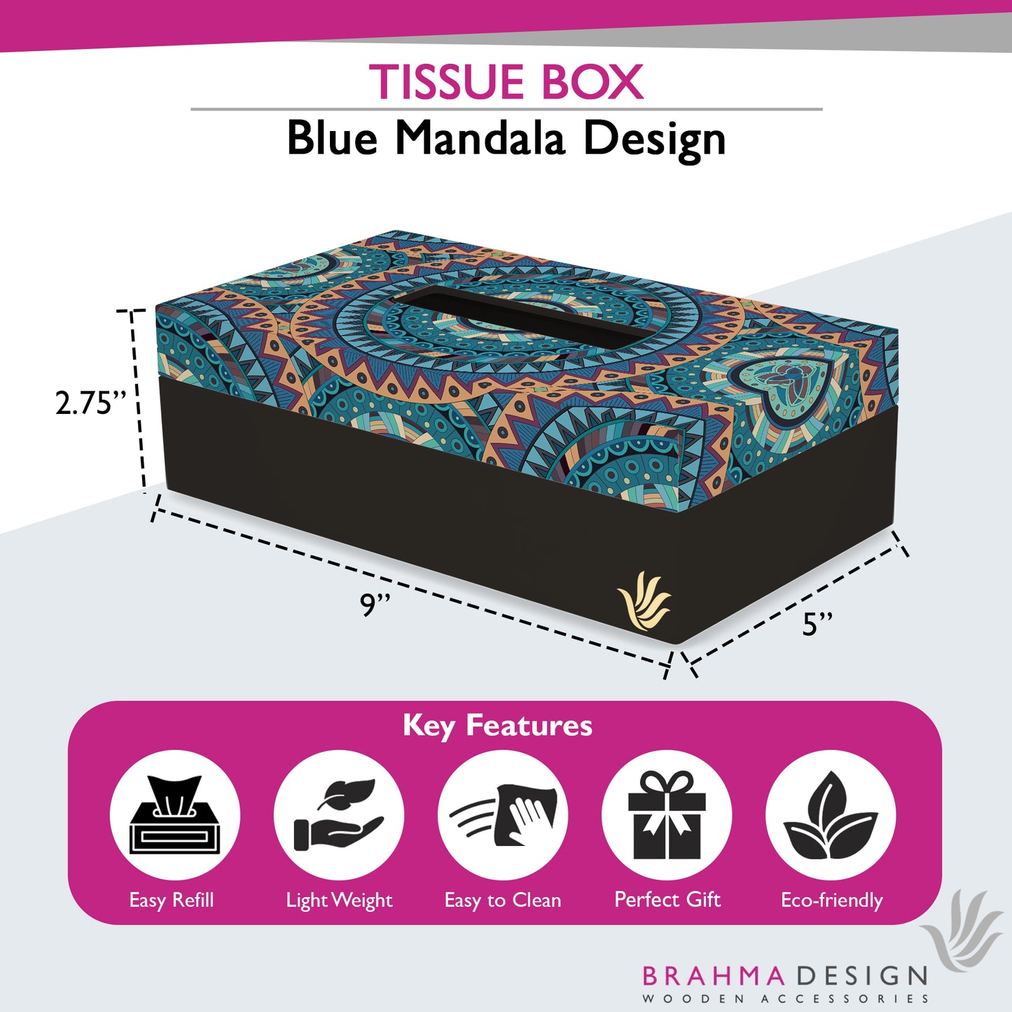 BlueMandala Tissue Box