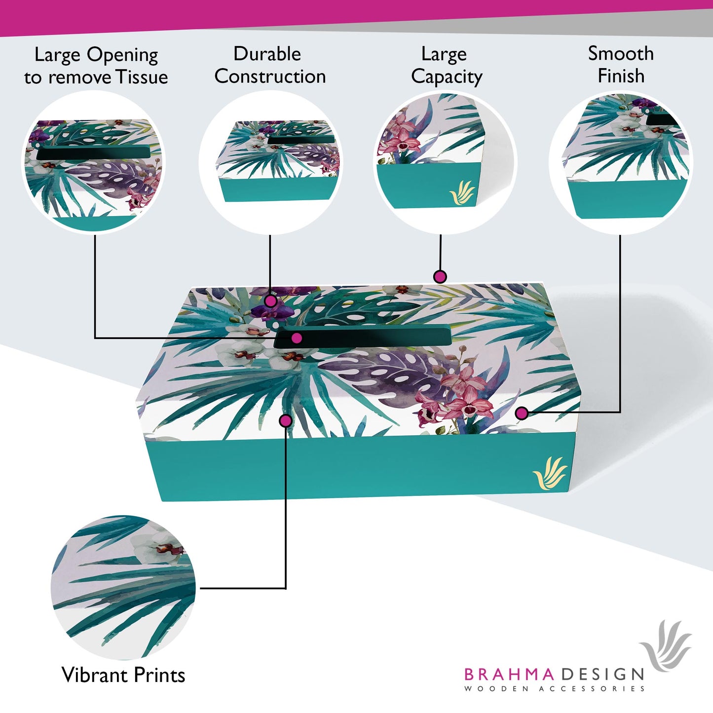 Trop Palms Tissue Box