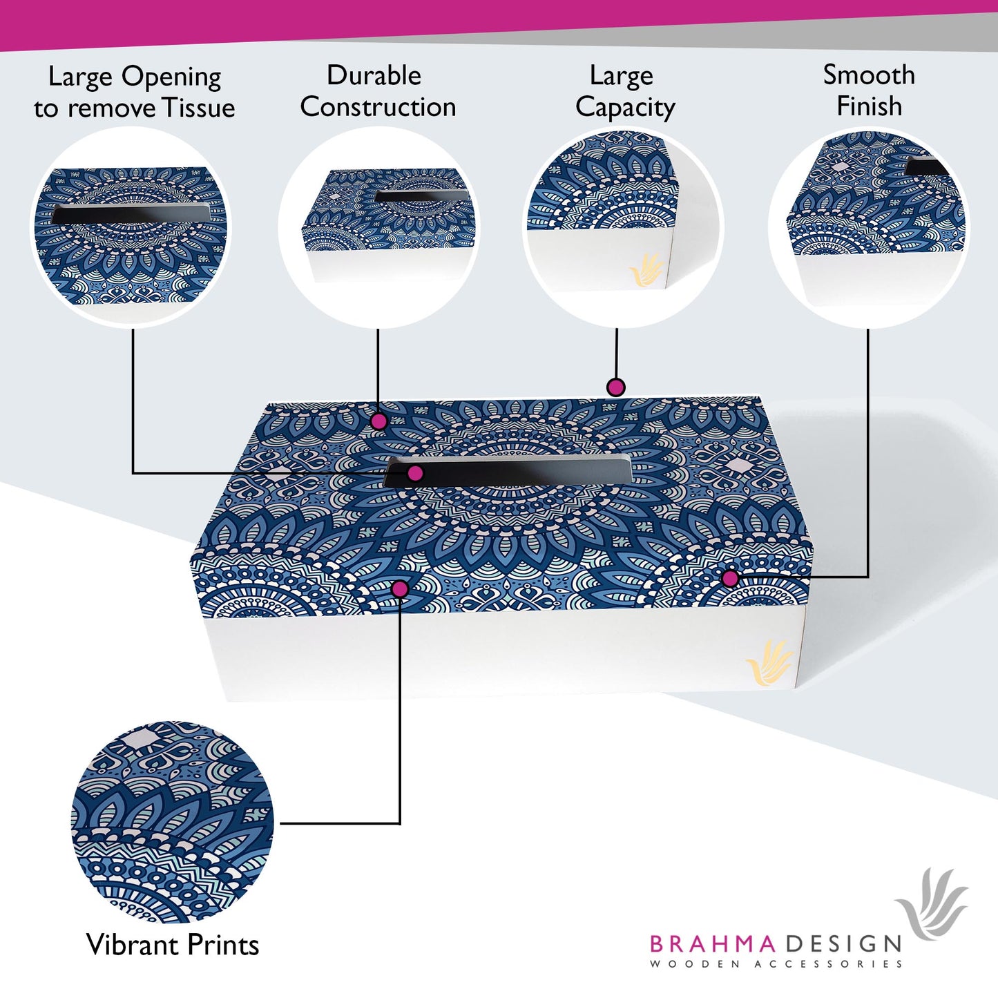 BlueMandala2 Tissue Box