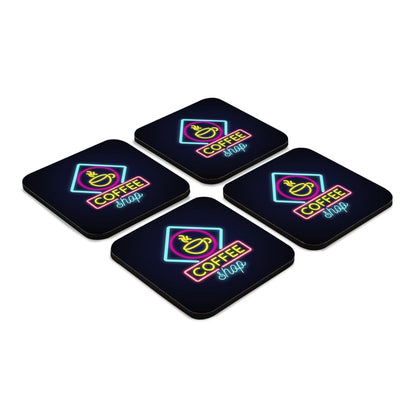 Neon Coffee 4 piece Coaster Set 3.75" x 3.75"