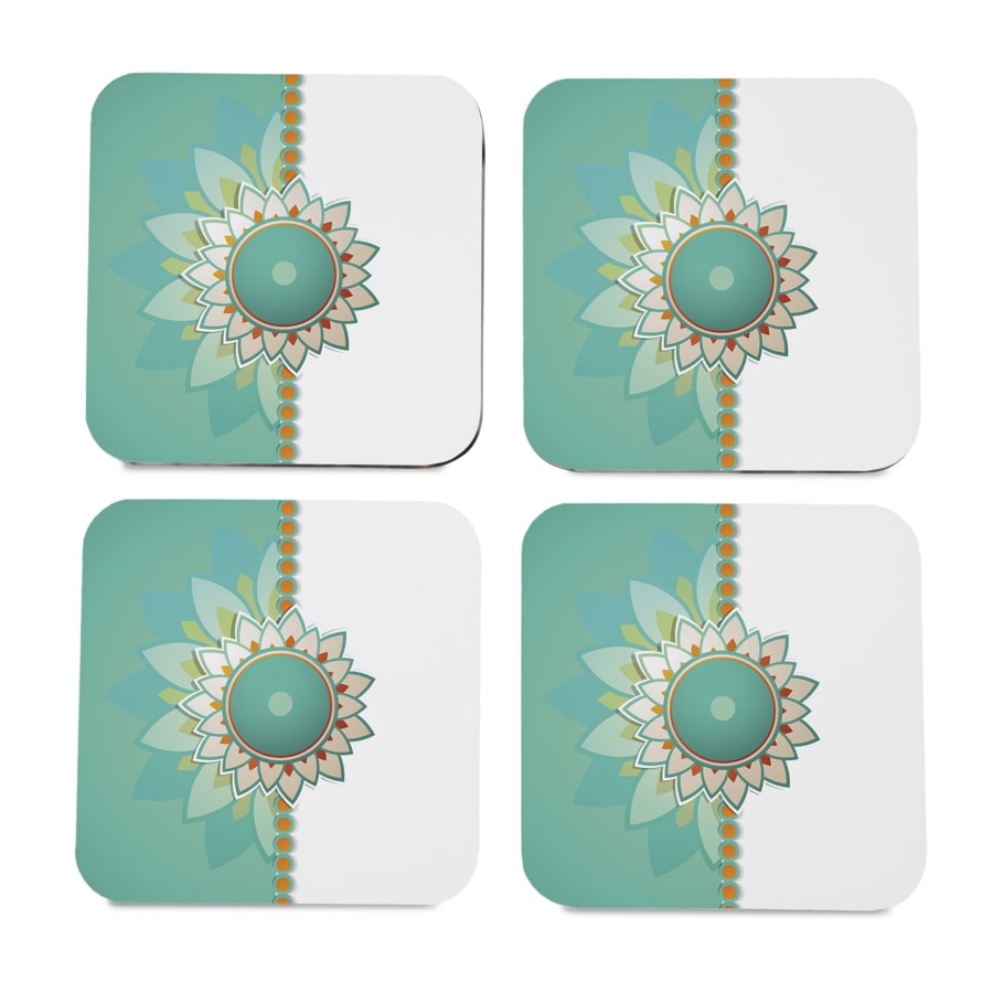 Rakhee Mint 4 piece Coaster Set 3.75" x 3.75"