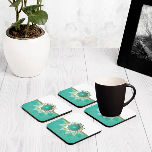 Rakhee Mint 4 piece Coaster Set 3.75" x 3.75"