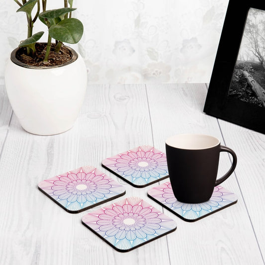 Boho Center 4 piece Coaster Set 3.75" x 3.75"